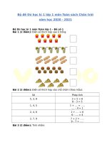 Bộ đề thi học kì 1 lớp 1 môn toán sách chân trời năm học 2020   2021 