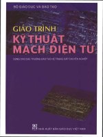 Giáo trình kỹ thuật mạch điện tử  dùng cho các trường đào tạo hệ trung cấp chuyên nghiệp 