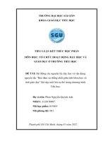 TIỂU LUẬN kết THÚC học PHẦN môn học tổ CHỨC HOẠT ĐỘNG dạy học và GIÁO dục ở TRƯỜNG TIỂU học 