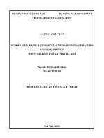 Nghiên cứu động lực học của xe máy chữa cháy cho các khu phố cổ trên địa bàn thành phố Hà Nội.