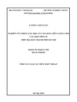 Nghiên cứu động lực học của xe máy chữa cháy cho các khu phố cổ trên địa bàn thành phố Hà Nội