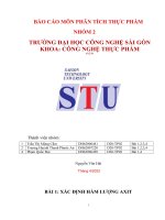 BÁO cáo môn PHÂN TÍCH THỰC PHẨM bài 1 xác ĐỊNH hàm LƯỢNG AXIT 