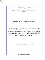Hoàn thiện quy trình đánh giá và đối phó rủi ro trong kiểm toán báo cáo tài chính tại các Công ty kiểm toán độc lập nhỏ và vừa ở Việt Nam