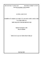 Nghiên cứu động lực học của xe máy chữa cháy cho các khu phố cổ trên địa bàn thành phố Hà Nội.