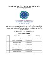 BÀI THẢO LUẬN THỨ HAI: HÌNH THỨC CỦA HỢP ĐỒNG MÔN: HỢP ĐỒNG VÀ BỒI THƯỜNG THIỆT HẠI NGOÀI HỢP ĐỒNG
