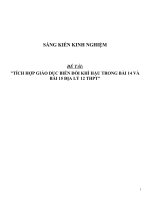 (SKKN HAY NHẤT) SKKN tích hợp giáo dục biến đổi khí hậu trong bài 14 và bài 15 địa lý 12 THPT 