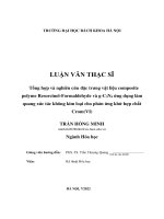 Tổng hợp và nghiên cứu đặc trưng vật liệu composite polyme resorcinol formaldehyde và g c3n4 ứng dụng làm quang xúc tác không kim loại cho phản ứng khử hợp chất crom (vi) 