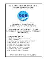 CHUYÊN ĐỀ THỰC HÀNH NGHIÊN CỨU MÔI TRƯỜNG QUẢN TRỊ CỦA TỔNG CÔNG TY CỔ PHẦN MAY VIỆT TIẾN