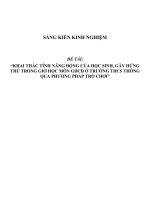 (SKKN HAY NHẤT) khai thác tính năng động của học sinh, gây hứng thú trong giờ học môn GDCD ở trường THCS thông qua phương pháp trò chơi 