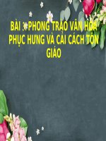 Giáo án điện tử lịch sử 7 bài 3 phong trào văn hóa phục hưng sách kết nôi tri thức 