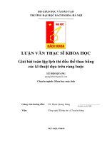 Giải bài toán lập lịch thi đấu thể thao bằng các kĩ thuật dựa trên ràng buộc 