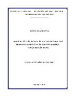 (LUẬN án TIẾN sĩ) nghiên cứu xây dựng câu lạc bộ thể dục thể thao cho sinh viên các trường đại học thuộc bộ xây dựng 