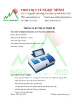 THÔNG SỐ KỸ THUẬT THIẾT BỊ MÁY XÉT NGHIỆM SINH HÓA BÁN TỰ ĐỘNG ROBONIK Model: Prietest SMART