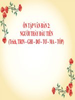 Giáo án dạy thêm ngữ văn 7 sách kết nối tri thức với cuộc sông bài 3 văn bản người thày đầu tiên 