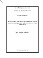 Phát triển huy động tiền gửi doanh nghiệp tại ngân hàng TMCP đầu tư và phát triển việt nam    chi nhánh sở giao dịch 2 