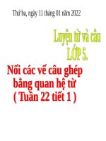 Luyện từ câu Nối vế câu ghép quan hệ từ