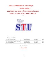 BÁO cáo môn PHÂN TÍCH THỰC PHẨM bài 1 xác ĐỊNH hàm LƯỢNG AXIT 