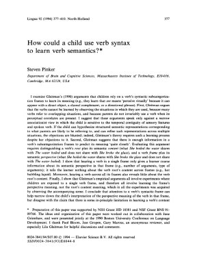 How could a child use verb syntax to learn verb semantics