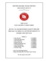 (Tiểu luận FTU) các đại dịch trong lịch sử thế giới hiện đại, tác động của nó tới nền kinh tế và bài học cho việt nam 