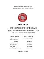 (Tiểu luận FTU) hợp đồng bảo hiểm hàng hóa xuất nhập khẩu vận chuyển bàng đường biển 
