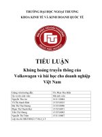 (Tiểu luận FTU) khủng hoảng truyền thông của volkswagen và bài học cho doanh nghiệp việt nam 