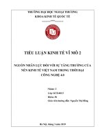tiểu luận kinh tế vĩ mô 2 nguồn nhân lực đối với sự tăng trưởng của nền kinh tế việt nam trong thời địa công nghệ 4 0 