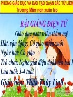 BÀI GIẢNG ĐIỆN TỬ Giáo dục phát triển thẩm mỹ Hát, vận động: Cô giáo miền xi Nghe hát: Cơ giáo Trị chơi: Nghe giai điệu đoán tên h Lứa tuổi: 3-4