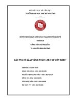 (Tiểu luận FTU) tiểu luận đàm phán kinh tế quốc tế (các FTA có làm tăng phúc lợi cho việt nam) 