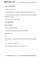 Tải Tổng hợp lý thuyết Toán lớp 2: Bảng trừ (đầy đủ)