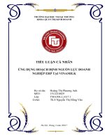 (Tiểu luận FTU) ỨNG DỤNG HOẠCH ĐỊNH NGUỒN lực DOANH NGHIỆP ERP tại VINAMILK 