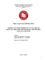 (Tiểu luận FTU) nghiên cứu kinh nghiệm xử lý của một số quốc gia trên thế giới nhằm duy trì tính bền vững của nợ công 