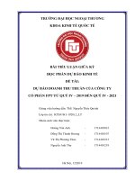 (Tiểu luận FTU) dự báo doanh thu thuần của công ty cổ phần FPT từ quý IV – 2019 đến quý IV – 2021 