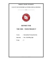 (Tiểu luận FTU) REPORT FOR THE MID – TERM PROJECT 