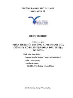 TIỂU LUẬN PHÂN TÍCH môi TRƯỜNG KINH DOANH của CÔNG TY cổ PHẦN tập đoàn đầu tư địa ốc NOVA 
