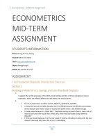 (Tiểu luận FTU) ECONOMETRICS MID TERM ASSIGNMENT 