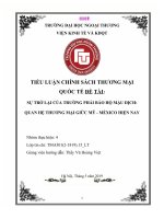 (Tiểu luận FTU) tiểu luận chính sách thương mại quốc tế sự TRỞ lại của TRƯỜNG PHÁI bảo hộ mậu DỊCH QUAN hệ THƯƠNG mại GIỮC mỹ   MÉXICO HIỆN NAY 