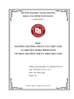(Tiểu luận FTU) ngưỡng nợ công tối ưu của việt nam và khuyến nghị chính sách về trần nợ công tối ưu cho việt nam 