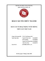 (Tiểu luận FTU) báo cáo về hoạt động nuôi trồng thủy sản tại việt nam 