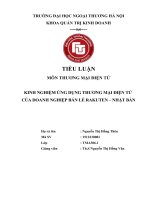 (Tiểu luận FTU) KINH NGHIỆM ỨNG DỤNG THƯƠNG mại điện tử 