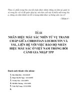 (Tiểu luận FTU) NHÃN HIỆU màu sắc NHÌN từ vụ TRANH CHẤP GIỮA CHRISTIAN LOUBOUTIN và YSL, LIÊN hệ với VIỆC bảo hộ NHÃN HIỆU màu sắc ở VIỆT NAM TRONG bối CẢNH GIA NHẬP TPP 