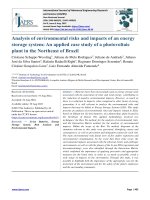 Analysis of environmental risks and impacts of an energy storage system an applied case study of a photovoltaic plant in the northeast of brazil 