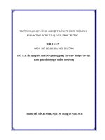 Tiểu luận áp dụng mô hình DO  phương pháp streeter  phelps vào việc đánh giá chất lượng ô nhiễm nước sông 