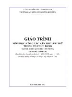 Giáo trình công tác văn thư lưu trữ trong tổ chức đảng 