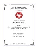 (Tiểu luận FTU) ỨNG DỤNG của THƯƠNG mại điện tử 