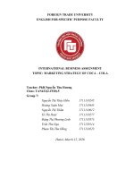 (Tiểu luận FTU) MARKETING STRATEGY OF COCA – COLA 