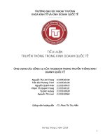 (Tiểu luận FTU) ứng dụng các công cụ truyền thông của facebook trong kinh doanh quốc tế 