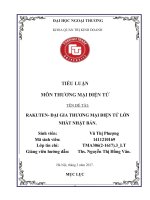 (Tiểu luận FTU) RAKUTEN  đại GIA THƯƠNG mại điện tử lớn NHẤT NHẬT bản  