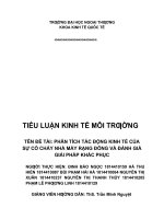 (Tiểu luận FTU) PHÂN TÍCH tác ĐỘNG KINH tế của sự cố CHÁY NHÀ máy RẠNG ĐÔNG và ĐÁNH GIÁ GIẢI PHÁP KHẮC PHỤC 