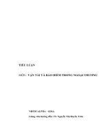 (Tiểu luận FTU) tiểu luân vận tải và bảo hiểm TNT TRANH CHẤP về TRẢ HÀNG KHI CHƯA GIAO vận đơn gốc 