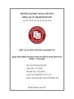 (Tiểu luận FTU) kinh nghiệm ứng dụng thương mại điện tử tại tập đoàn bán lẻ alibaba – trung quốc 